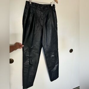 Arlando Vintage Black Leather Pants